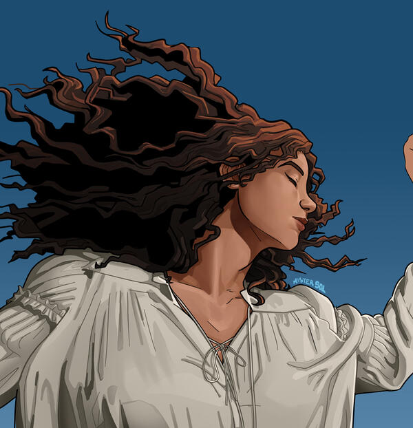 Example of a cel-shaded portrait